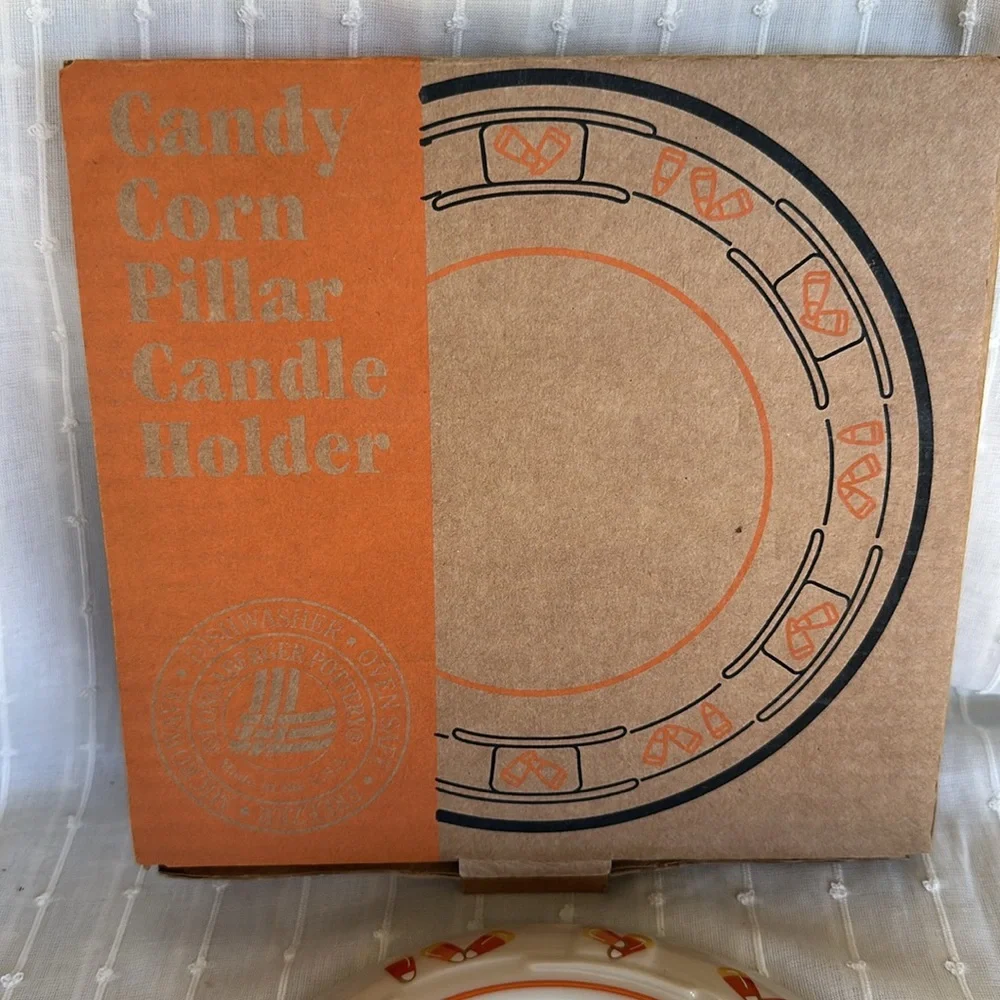 Longaberger “Candy Corn” Pillar Candle Holder - Picture 2 of 5